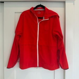 G/FORE Red Hooded Full-Zip Golf Jacket L